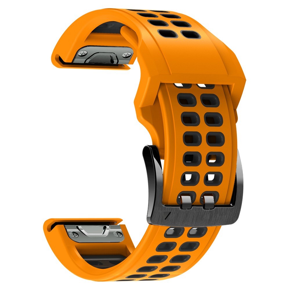 Garmin Universal Silikonstropp med Doble Dull (26mm QuickFit) - Oransje / Svart