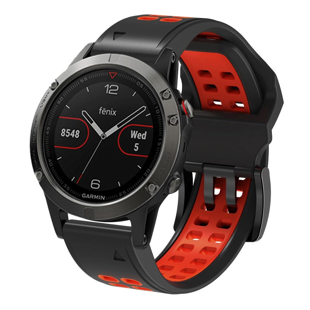 Garmin Universal Silikonstropp med Doble Dull (26mm QuickFit) - Svart / Rød