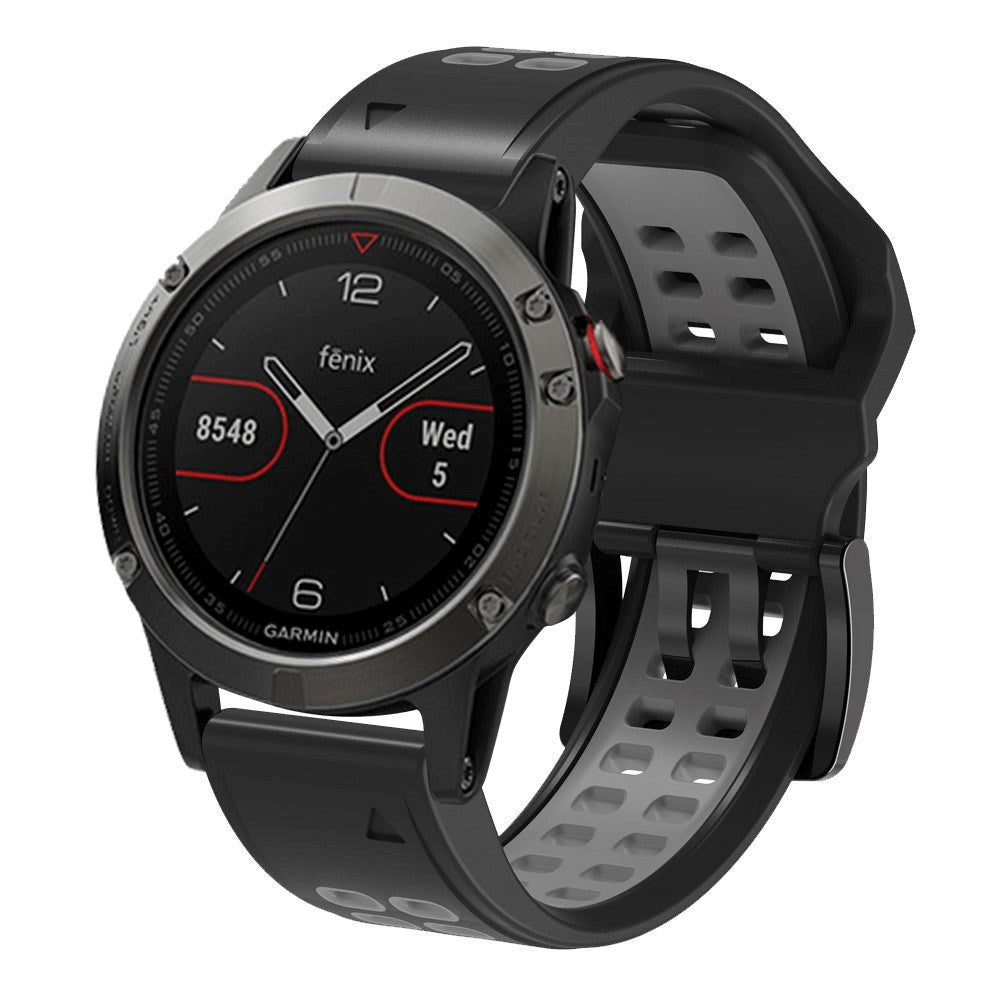 Garmin Universal Silikonstropp med Doble Dull (26mm QuickFit) - Svart / Grå