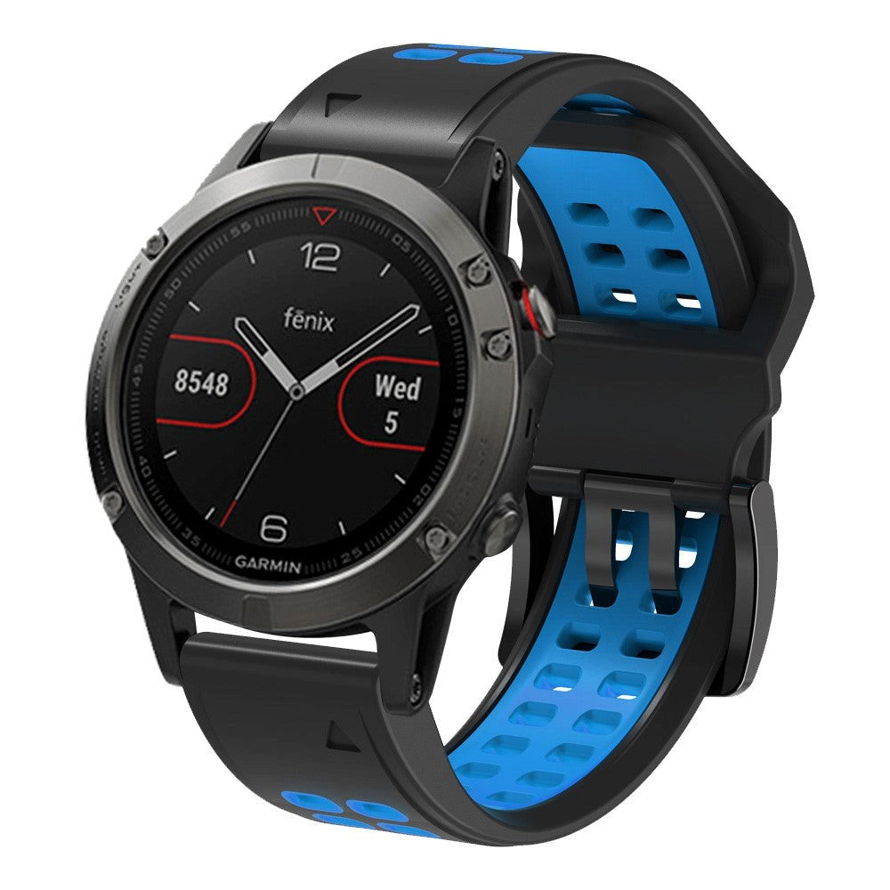 Garmin Universal Silikonstropp med Doble Dull (26mm QuickFit) - Svart / Blå