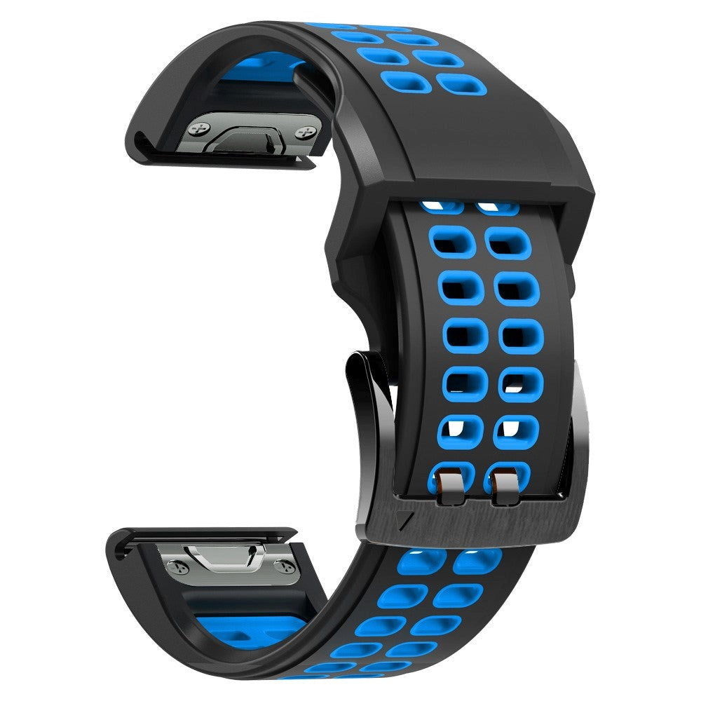 Garmin Universal Silikonstropp med Doble Dull (26mm QuickFit) - Svart / Blå