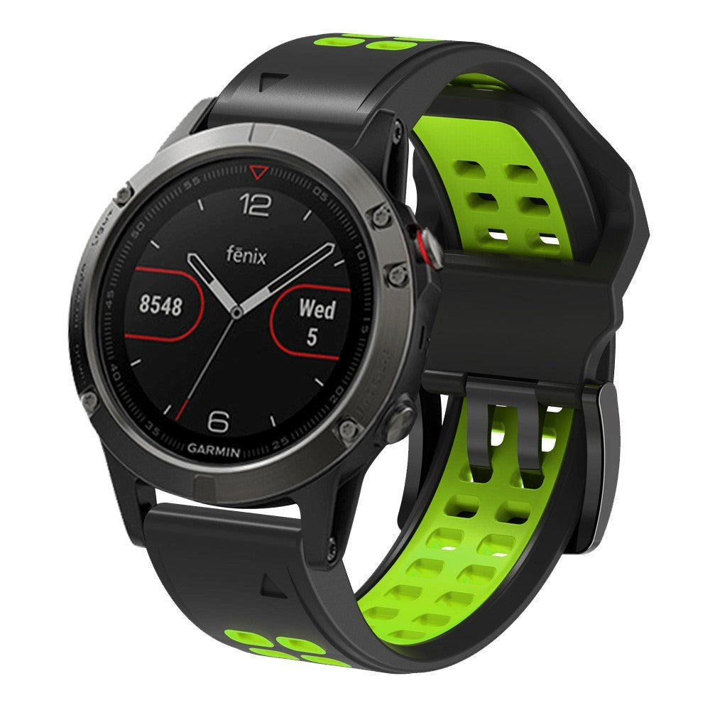 Garmin Universal Silikonstropp med Doble Dull (26mm QuickFit) - Svart / Grønn