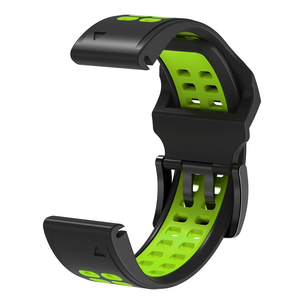 Garmin Universal Silikonstropp med Doble Dull (26mm QuickFit) - Svart / Grønn