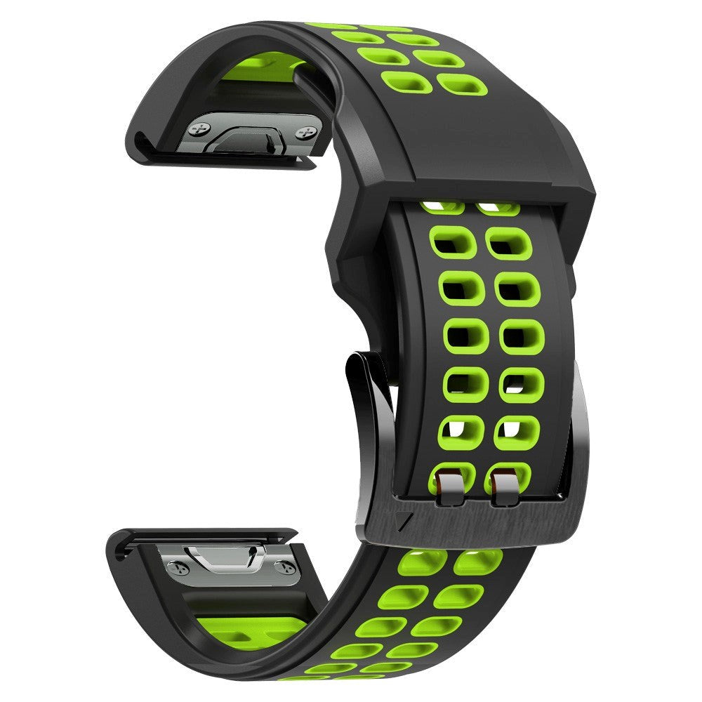 Garmin Universal Silikonstropp med Doble Dull (26mm QuickFit) - Svart / Grønn