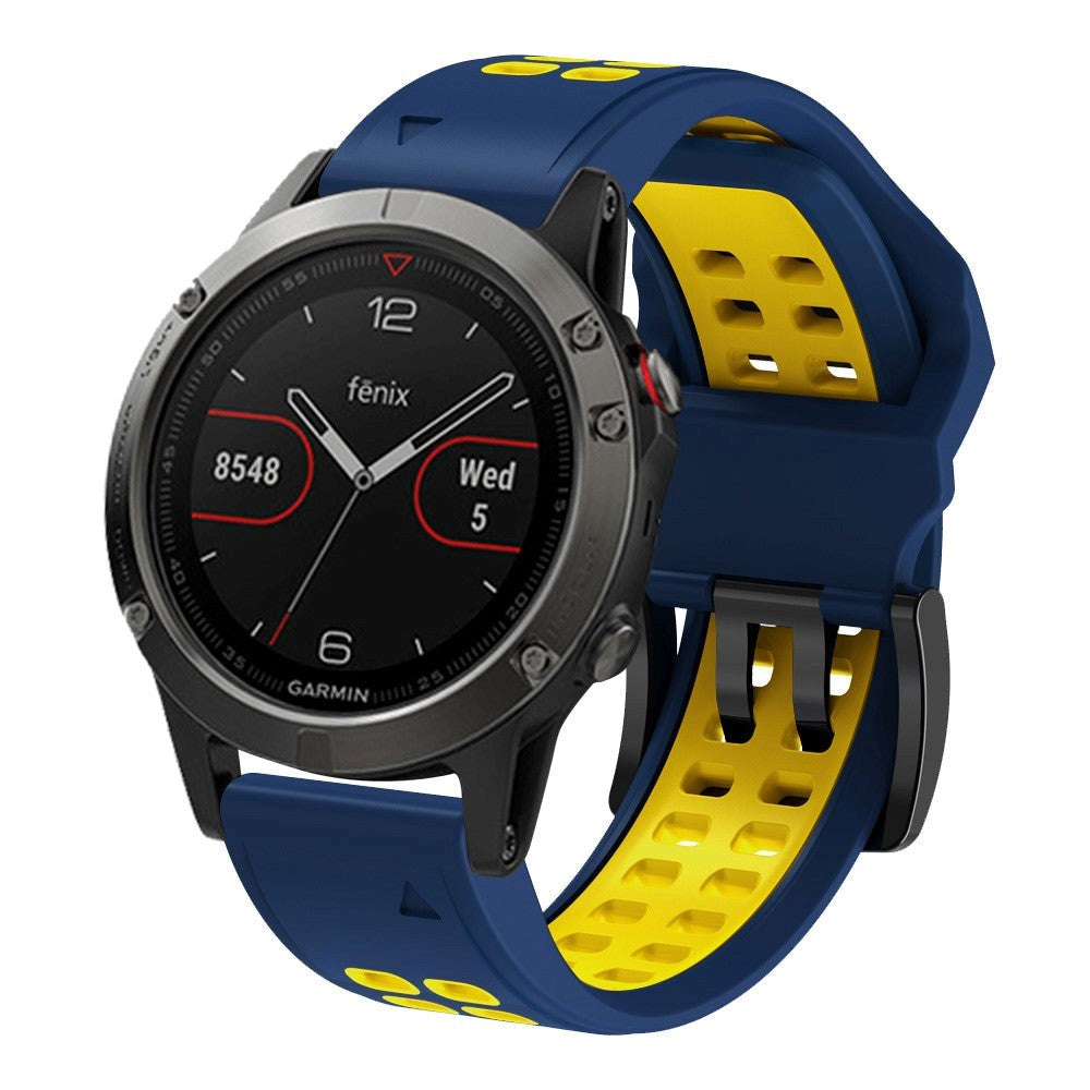 Garmin Universal Silikonstropp med Doble Dull (26mm QuickFit) - Blå / Gul