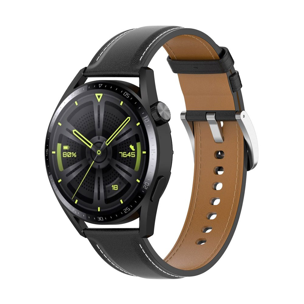 Universal Smartwatch Kunstskinn Reim m. Spenne 22mm - Svart