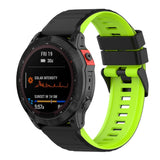 Universal Garmin 26mm Ribbet Silikonstropp m. Verktøy - Svart / Grønn