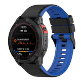 Universal Garmin 22mm Ribbet Silikonstropp m. Verktøy - Svart / Blå