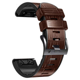 Universal Garmin 26mm QuickFit Imitert Skinnreim med Krokodilletekstur - Brun / Svart