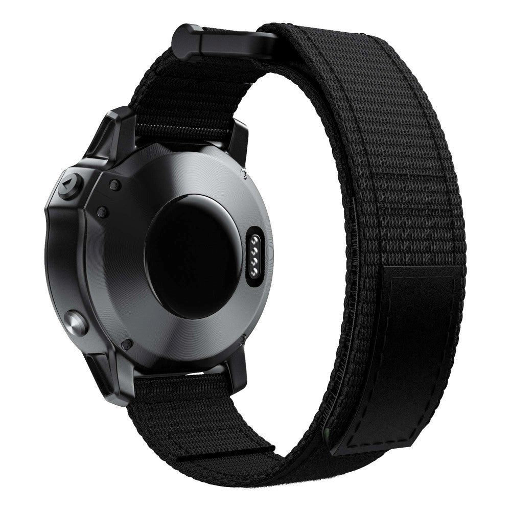 Universal Garmin 22mm Nylonstropp m. Borrelås - Svart