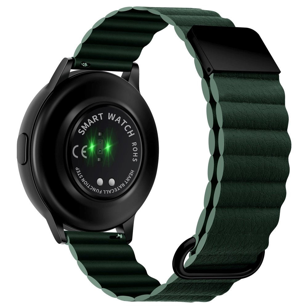 Smartwatch-Rem 20 mm Magnetisk Litchi-Skinn - Grønn / Svart