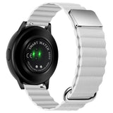 Smartwatch-Rem 20 mm Magnetisk Litchi-Skinn - Hvit / Sølv