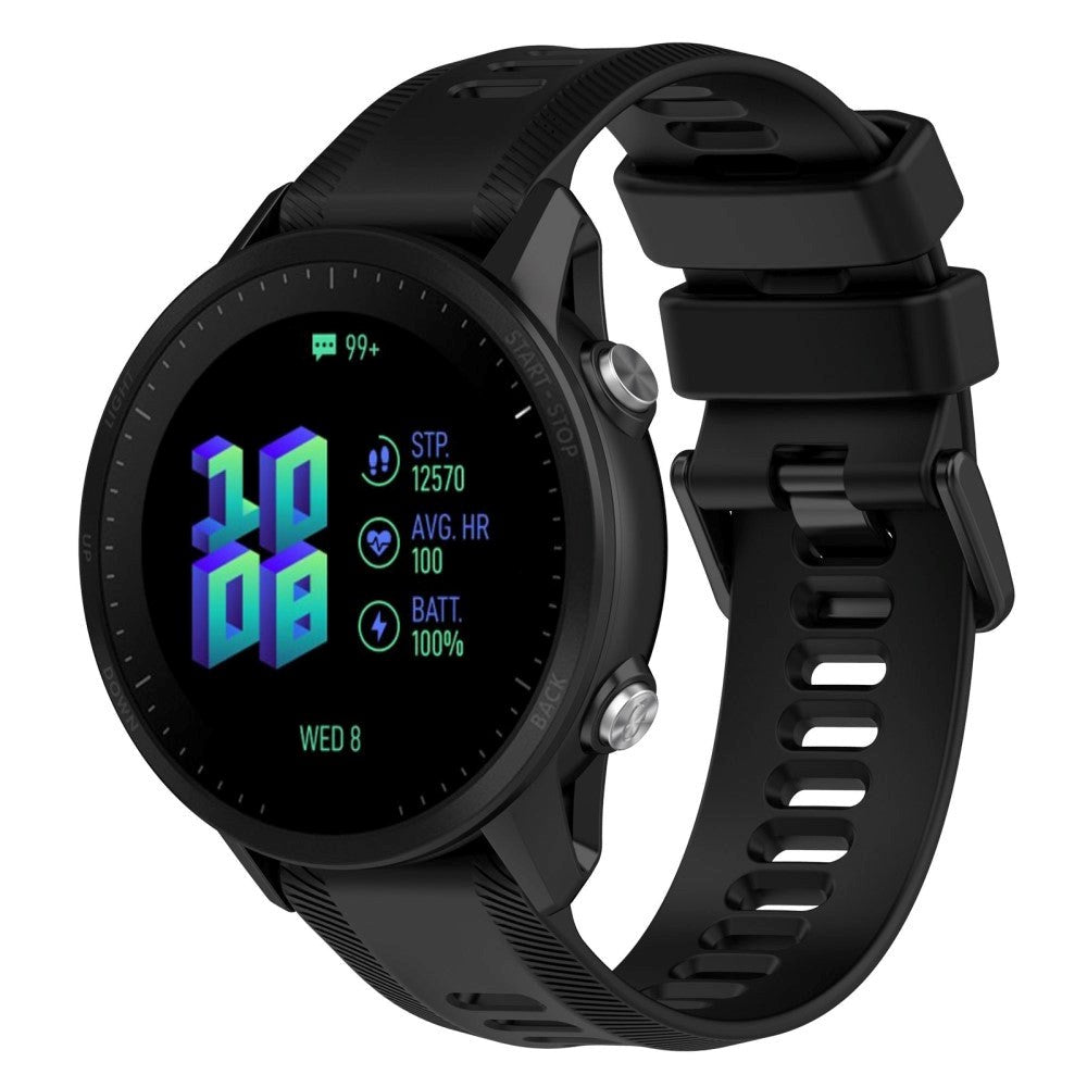 Garmin Stropp 22 mm Silikon Rillet - Svart