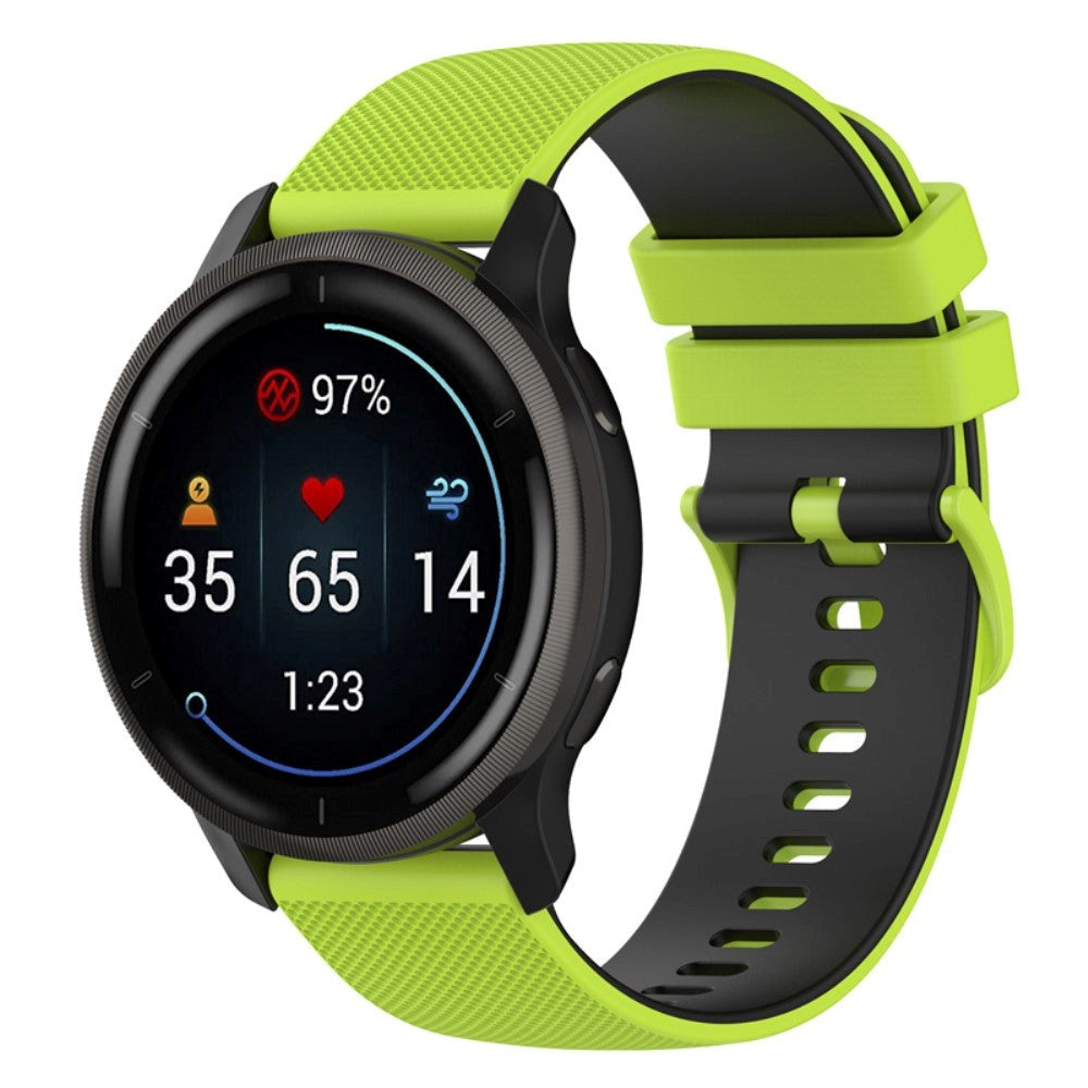 Smartwatch Silikone Rem (22mm) Gitter - Lime Grønn / Svart