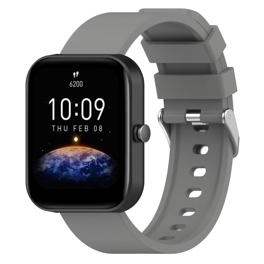 Universal Silikon Smartwatch Rem (20mm) m. Metallspenne - Grå