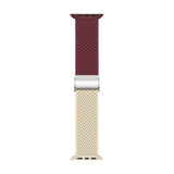 Apple Watch (38/40/SE/41/42 mm) tofarget nylonrem – Rød /Beige