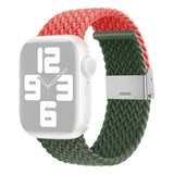 Apple Watch (38/40/SE/41/42 mm) tofarget nylonrem - Oransje / Grønn