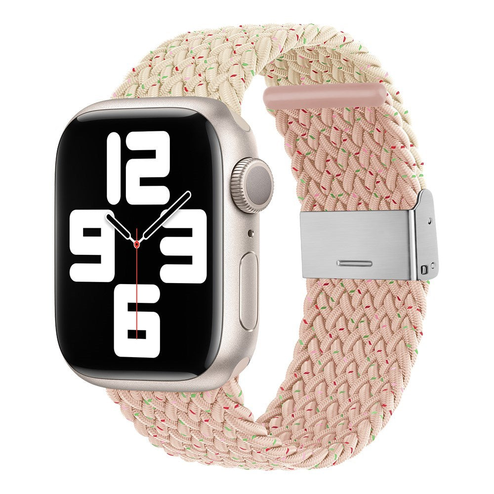 Apple Watch (38/40/SE/41/42 mm) tofarget nylonrem - Beige / Blå