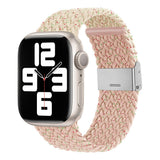Apple Watch (38/40/SE/41/42 mm) tofarget nylonrem - Beige / Blå