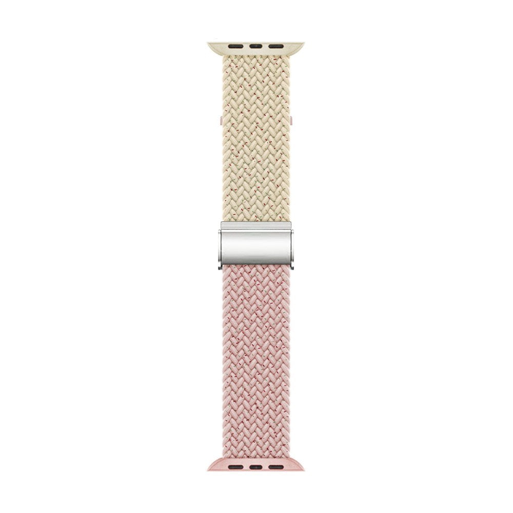 Apple Watch (38/40/SE/41/42 mm) tofarget nylonrem - Beige / Blå