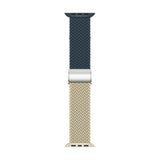 Apple Watch (38/40/SE/41/42 mm) tofarget nylonrem - Mørk Blå / Beige