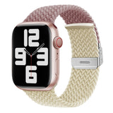 Apple Watch (38/40/SE/41/42 mm) tofarget nylonrem - Lilla / Beige