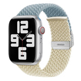 Apple Watch (38/40/SE/41/42 mm) tofarget nylonrem - Blå / Beige