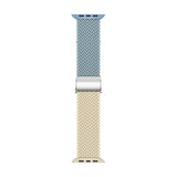 Apple Watch (38/40/SE/41/42 mm) tofarget nylonrem - Blå / Beige