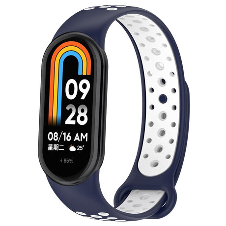 Xiaomi Smart Band 9 / 9 NFC / 8 / 8 NFC Silikon Klokkereim - Mørk Blå / Hvit
