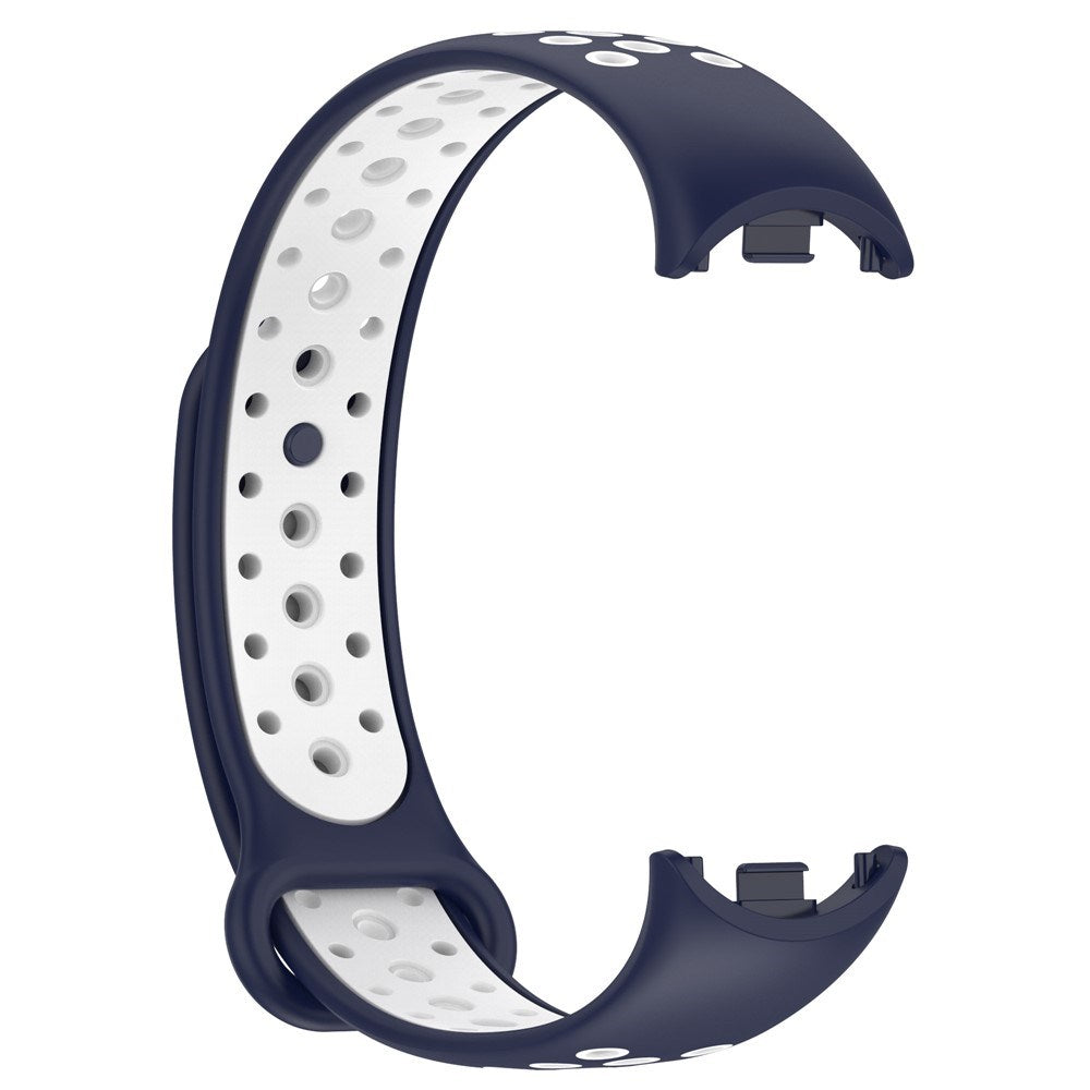 Xiaomi Smart Band 10 / 9 / 8 / NFC Silikon Klokkereim - Mørk Blå / Hvit