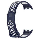 Xiaomi Smart Band 10 / 9 / 8 / NFC Silikon Klokkereim - Mørk Blå / Hvit