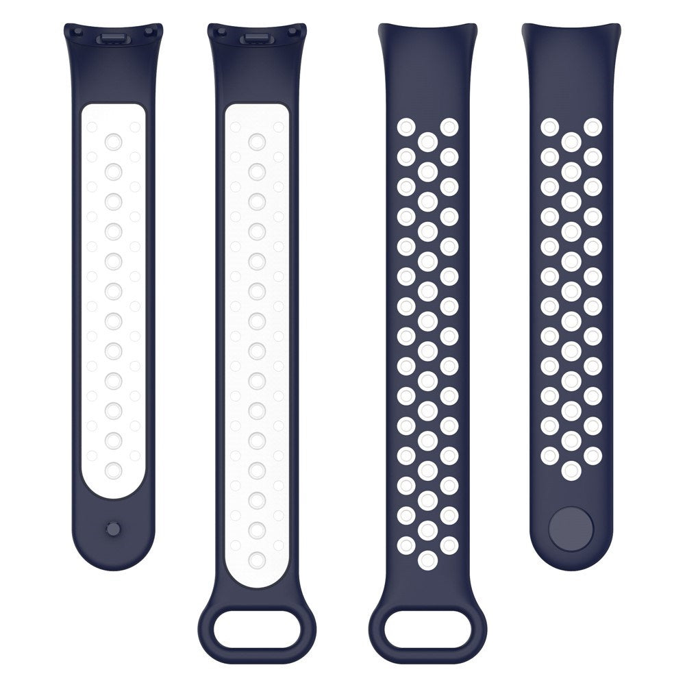 Xiaomi Smart Band 10 / 9 / 8 / NFC Silikon Klokkereim - Mørk Blå / Hvit