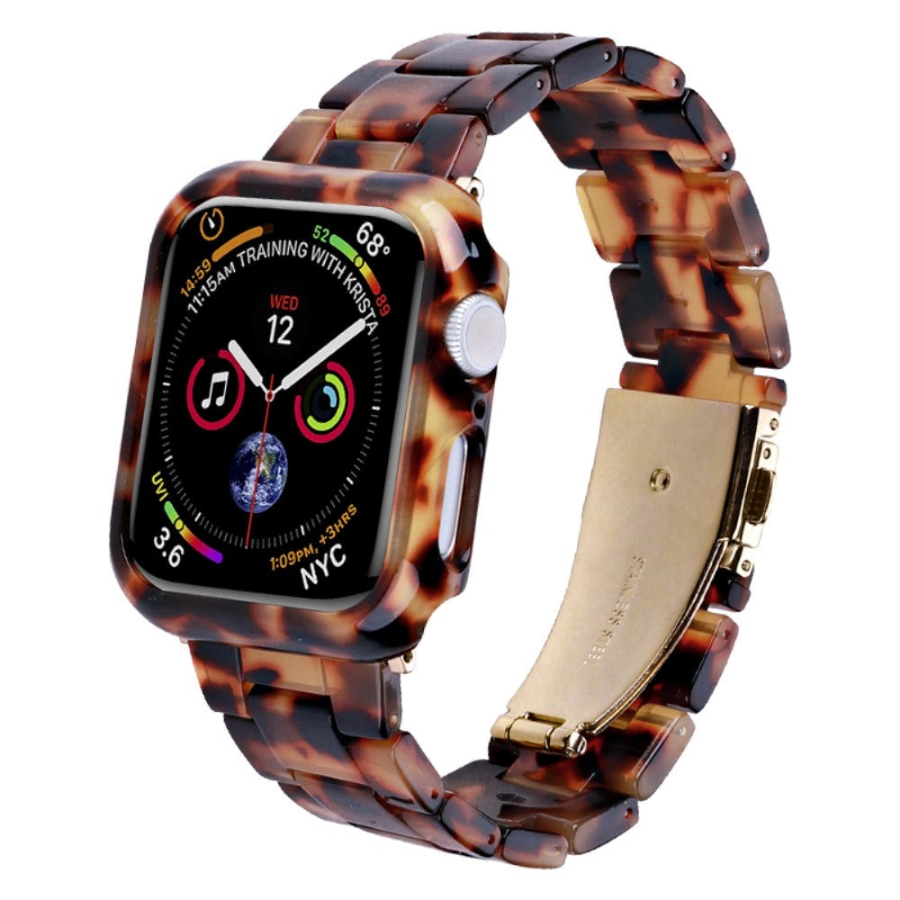 Apple Watch 9/8/7 (45mm) Harpi Stropp & Deksel - Svart / Brun