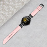 Google Pixel Watch 1 / 2 / 3 Kunstskinn Rem med Svart Rhinstenen Spenne - Rosa