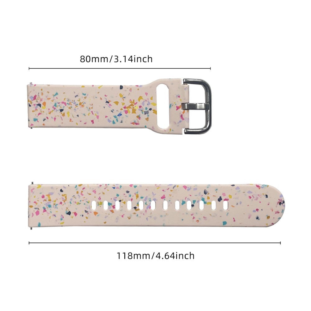 Smartwatch Silikon Universalrem (20mm) m. Terrazzo Mønster - Rosa