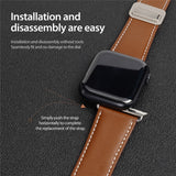 Apple Watch (38/40/SE/41/42 mm) DUX DUCIS Klokkerem i Kunstskinn – Brun