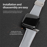 Apple Watch (38/40/SE/41/42 mm) DUX DUCIS Klokkerem i Kunstskinn – Grå
