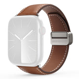 Apple Watch (42/44/SE/45/46/49 mm) DUX DUCIS Klokkerem i Kunstskinn – Brun