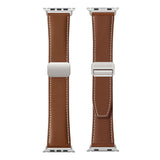Apple Watch (42/44/SE/45/46/49 mm) DUX DUCIS Klokkerem i Kunstskinn – Brun