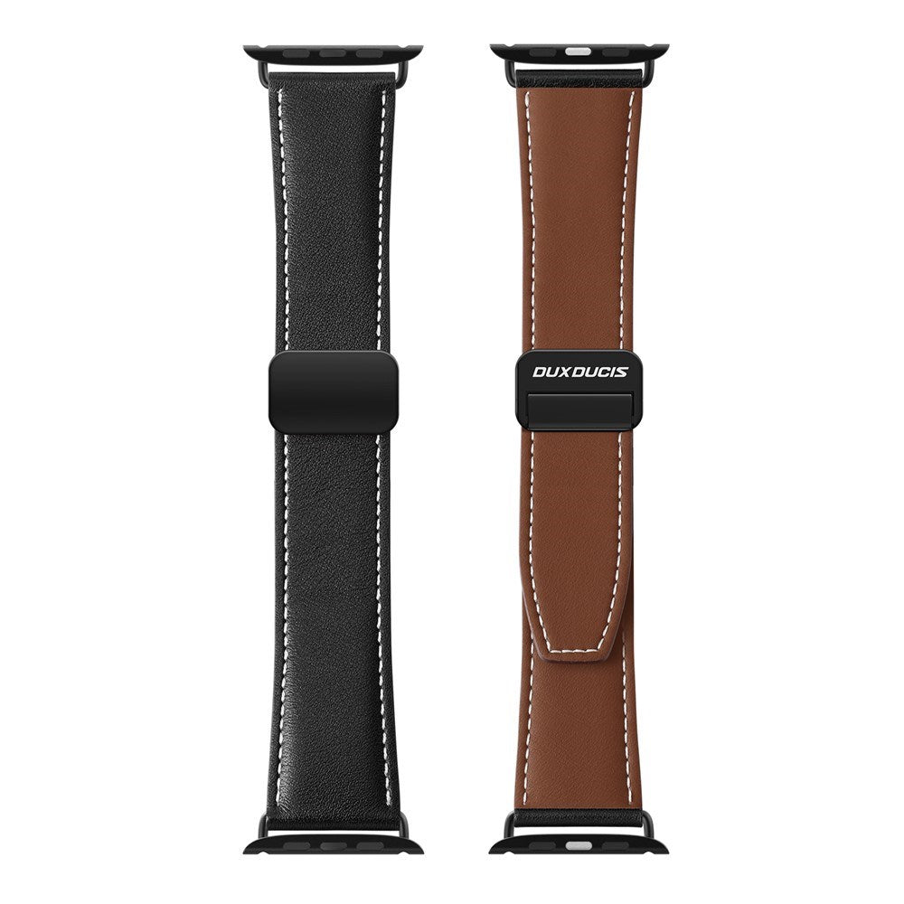 Apple Watch (42/44/SE/45/46/49 mm) DUX DUCIS Klokkerem i Kunstskinn – Svart