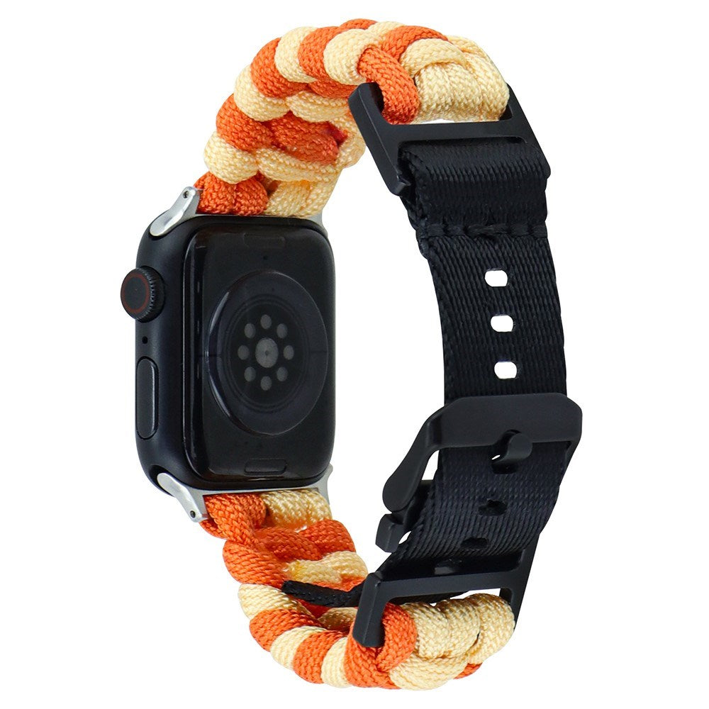Apple Watch (38/40/SE/41/42mm) EIDERWOOD Flettet Nylon Reim - Oransje / Gul