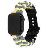 Apple Watch (42/44/SE/45/46/49mm) EIDERWOOD Flettet Nylon Reim - Gul / Grå