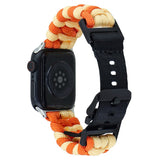 Apple Watch (42/44/SE/45/46/49mm) EIDERWOOD Flettet Nylon Reim - Oransje / Gul