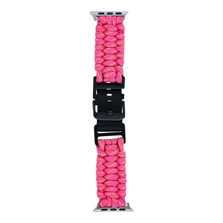 Apple Watch (42/44/SE/45/46/49mm) EIDERWOOD Flettet Nylon Reim - Gul / Rosa