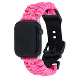 Apple Watch (42/44/SE/45/46/49mm) EIDERWOOD Flettet Nylon Reim - Gul / Rosa