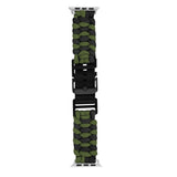 Apple Watch (42/44/SE/45/46/49mm) EIDERWOOD Flettet Nylon Reim - Grønn / Svart