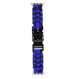 Apple Watch (42/44/SE/45/46/49mm) EIDERWOOD Flettet Nylon Reim - Blå / Svart