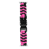 Apple Watch (42/44/SE/45/46/49mm) EIDERWOOD Flettet Nylon Reim - Svart / Rosa