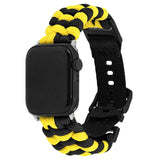 Apple Watch (42/44/SE/45/46/49mm) EIDERWOOD Flettet Nylon Reim - Gul / Svart