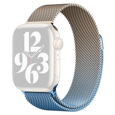 Apple Watch (38/40/SE/41/42mm) Gradient Magnetic Stainless Steel Strap - Gull / Blå